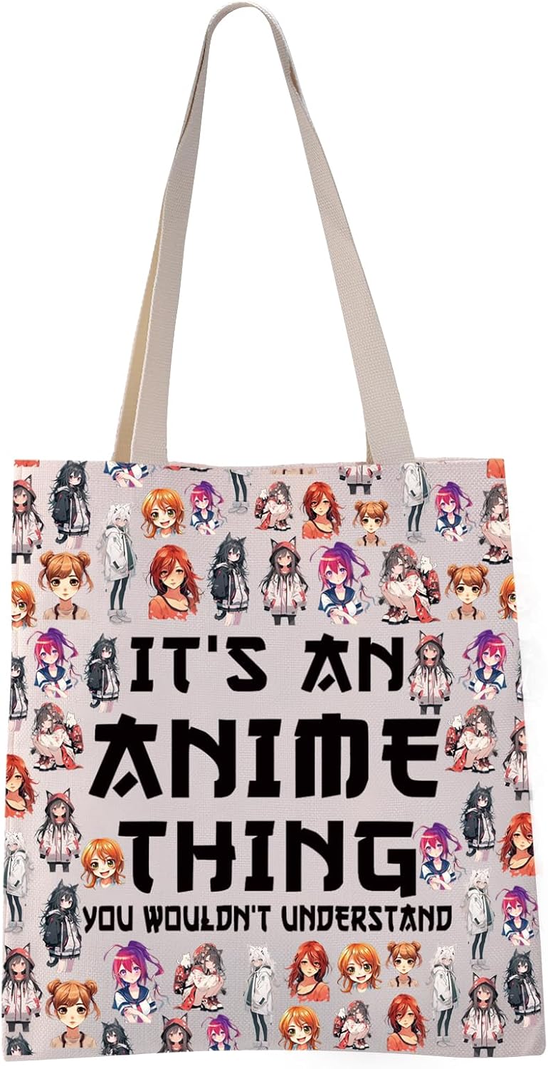 VAMSII Anime Girl Tote Bag Amine Inspired Gift Anime Cosplay Merchandise Gift Anime Kawaii Tote Bag