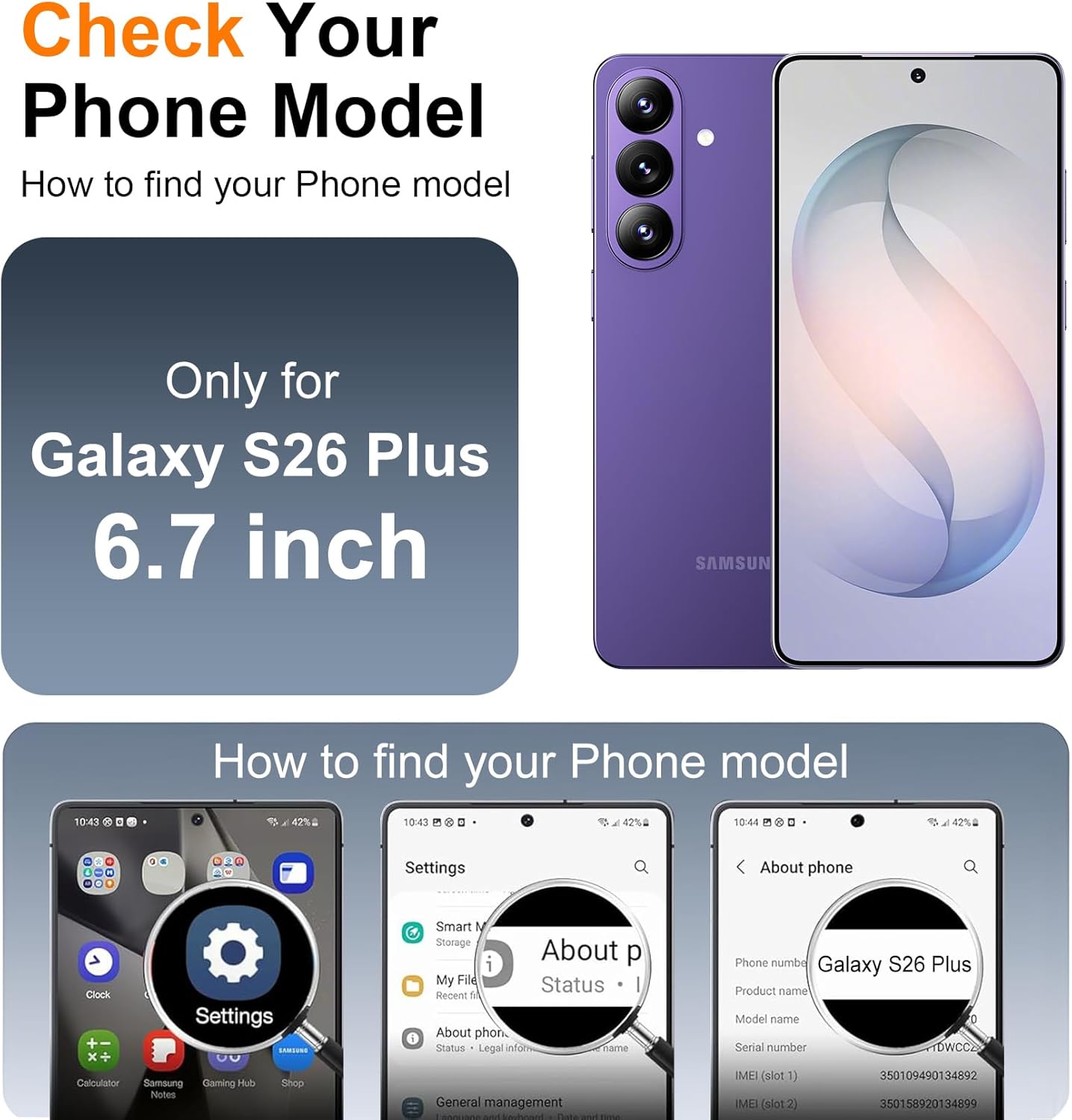 SPIDERCASE Magnetic for Samsung Galaxy S26 Plus Case, with [3 Stand Ways][ Military Grade Drop Protection] with Invisible Stand Shockproof Slim Case for Samsung Galaxy S26 Plus 6.7, Blue