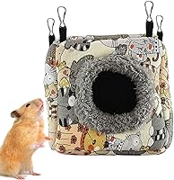 Vista 1 de Hamster Rat Hamster, cama colgante de algodón en forma de cueva adecuada para animales pequeños, hámsters, ratas, ratas, jerbos, azúcar, ardillas