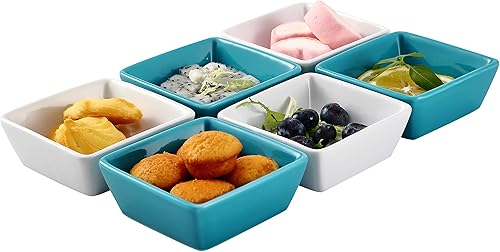 Miniatura 2 de Bruntmor Ceramic Square Baking Ramekins For Soufflé, Crème Brulee, Jams, Dipping Sauces, French Onion Soup Oven Safe, Appetizer Sauce Dipping Bowls