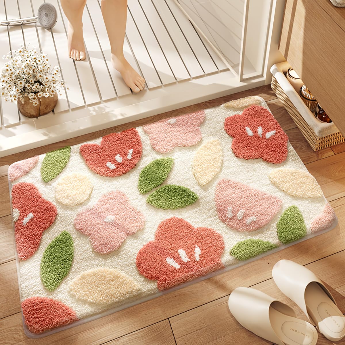 Tapis de bain ultra absorbant à poils longs pour le salon