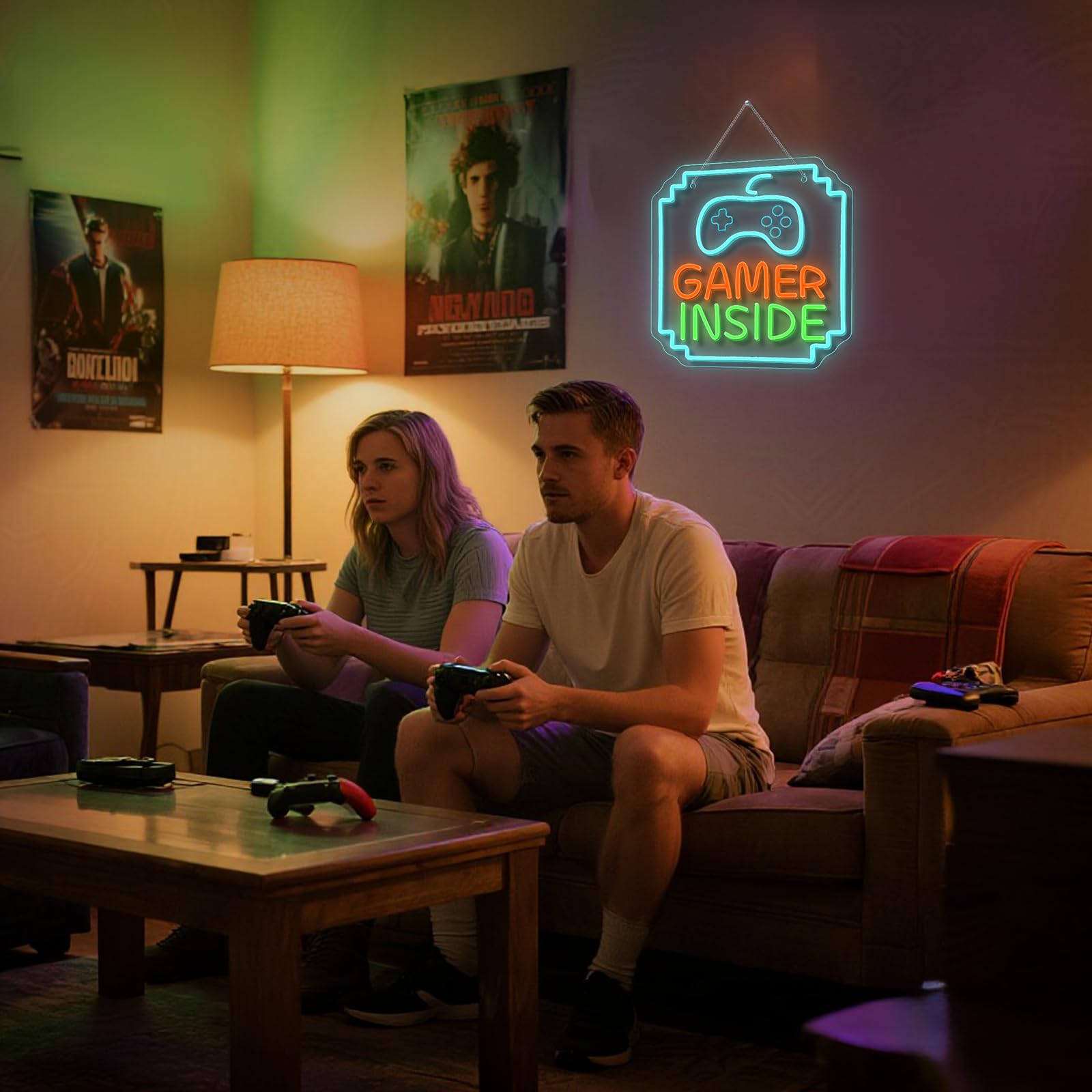 Gamer Inside Neon Sign Game Controller LED Segno per la decorazione della stanza da gioco I migliori regali per i giocatori per ragazzi Gioco per bambini Insegna al neon per Teen Boy Room Decor