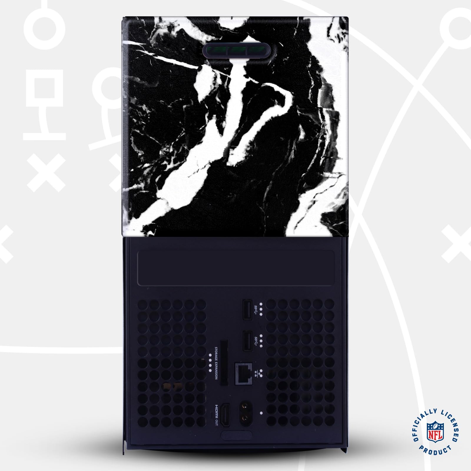 Head Case Designs Licenza Ufficiale NFL Marmo New England Patriots Pacchetto Console Da Gioco Wrap E Pelle Per Controller Compatibile con Xbox Series X