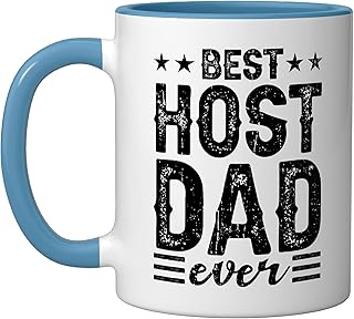 Best Host Dad Ever Host Family Ceramic Mug, Blue/White