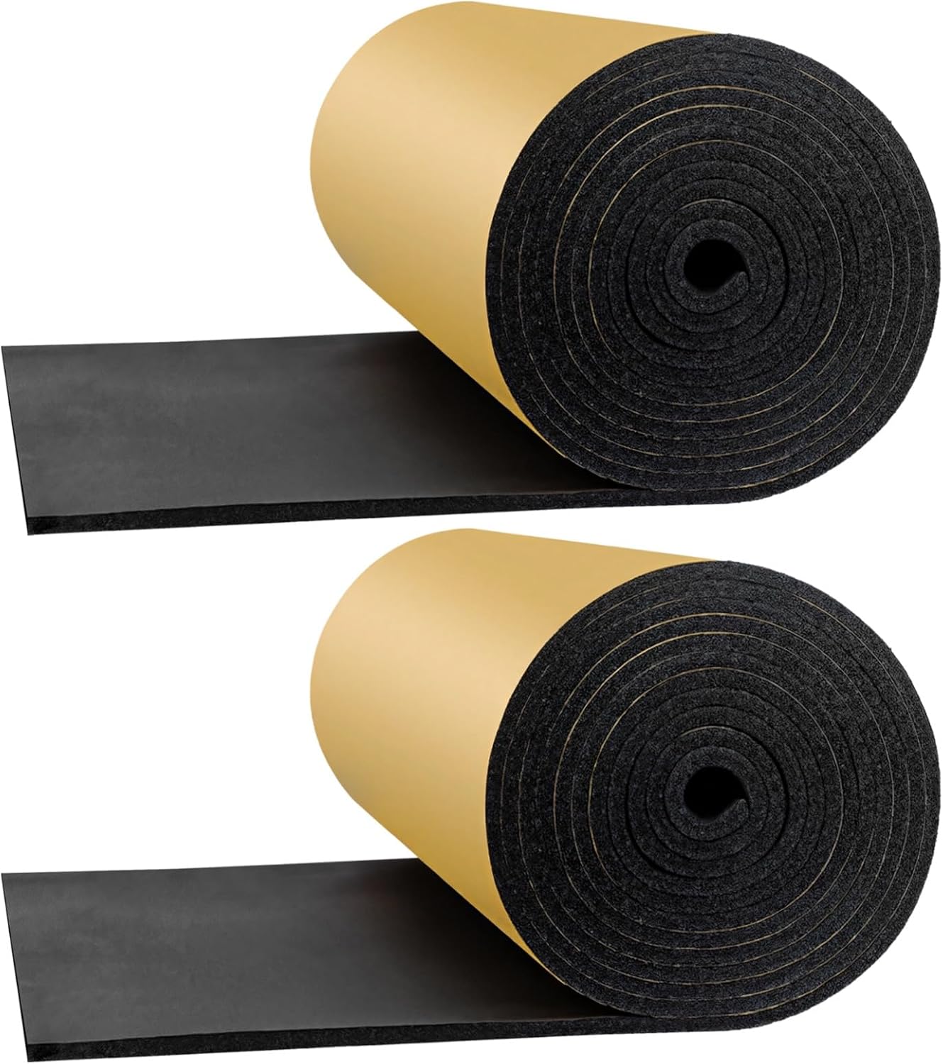 2 PCS Foam Rubber Sheet with Adhesive - 78 x 16 x 0.59 Inches Closed Cell Rubber with Adhesive Insulation Sheets, Lightweight Single Sided Tape Water Weather Resistant Sheets