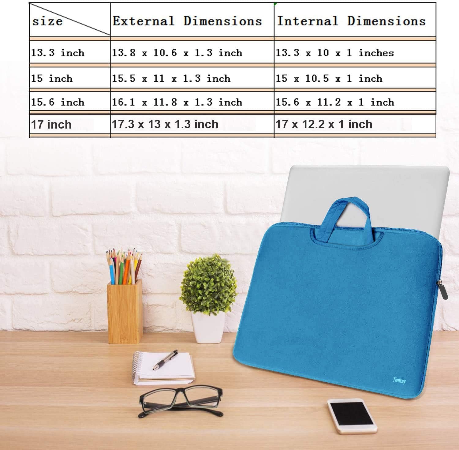 Laptop Sleeve Case 15.6 Inch, Durable Slim Briefcase Handle Bag & with Extra Pockets, Notebook Computer Protective Case for 15 15.6 inch HP, Dell, Acer, Asus, Chromebook, Ultrabook, Sky Blue - Image 6