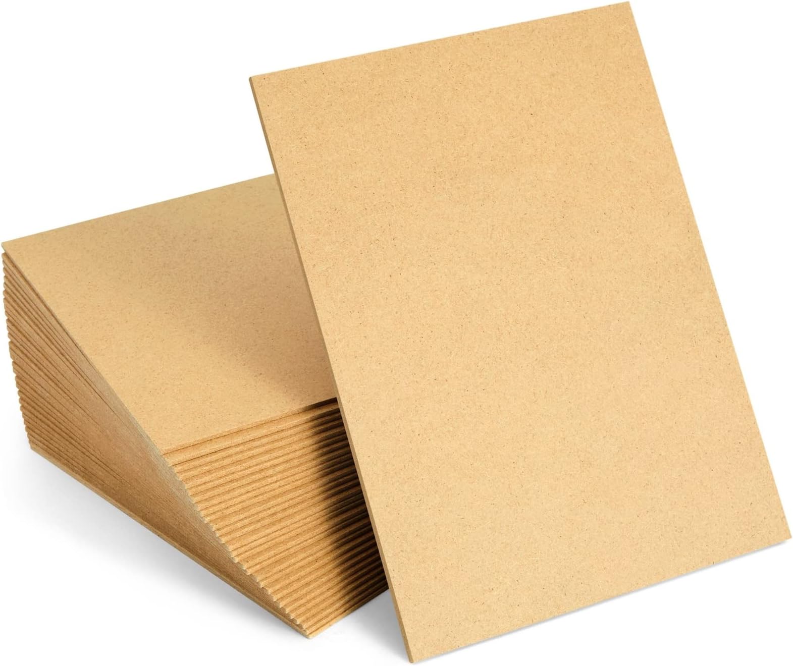 MDF Board Sheets - 30 Pack, 2mm Thin, 6 x 8 in, Brown - Chipboard & Photo Mailers & Document Boxes with Lid - Wood Boards for Shelves & Craft Projects