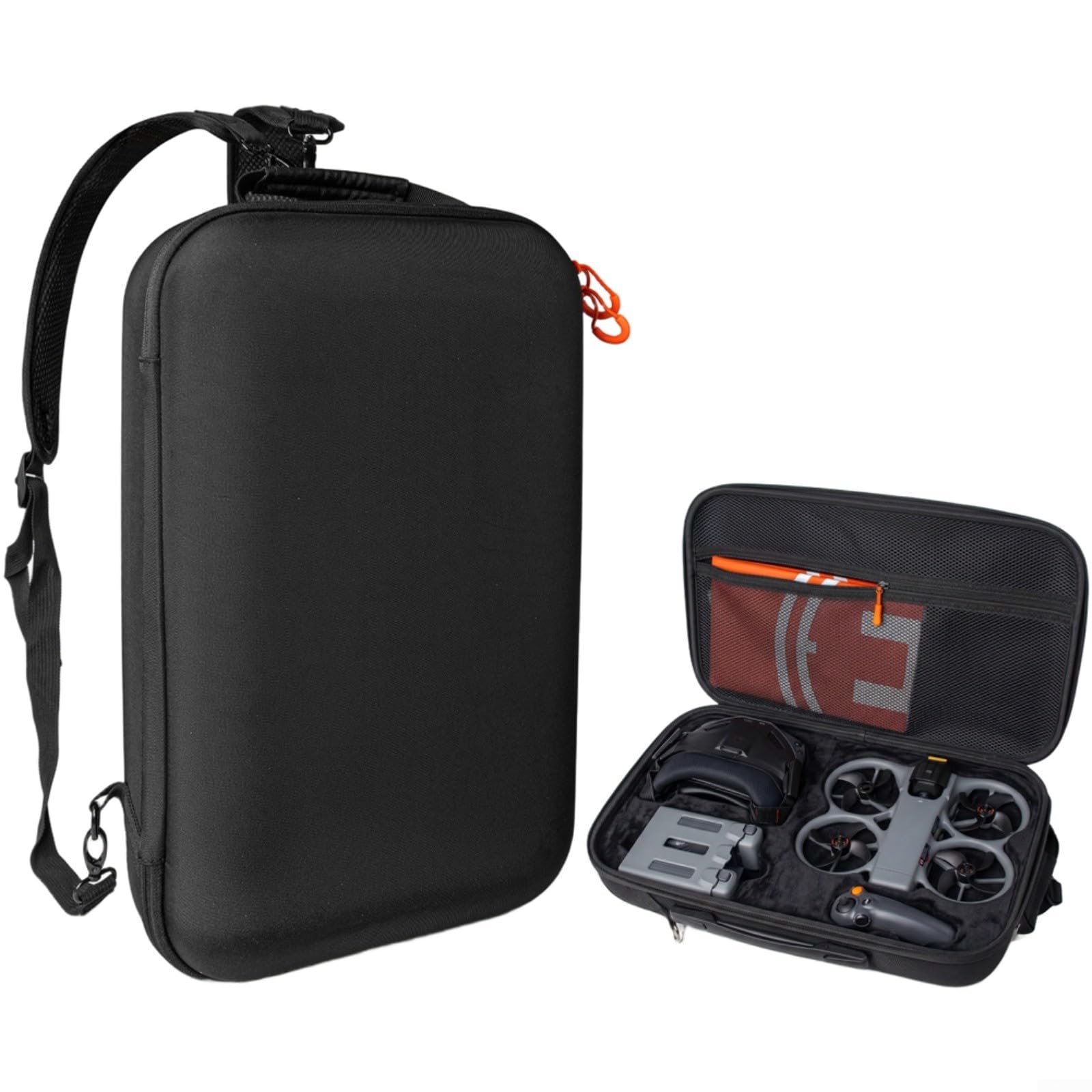 Bolsa de almacenamiento para DJI Avata 360, funda rígida de EVA con auriculares VR y ranuras remotas, mochila de transporte resistente al agua para cuadricóptero de carreras (B)