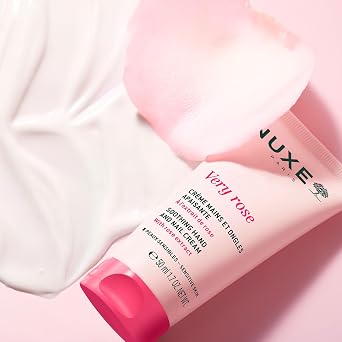 Nuxe Very Rose Hand and Nail Cream, Hydrating & Soothing Hand Moisturizer with Rose Oil Extract, Aloe Vera and Glycerin, 1.7 Fl Oz