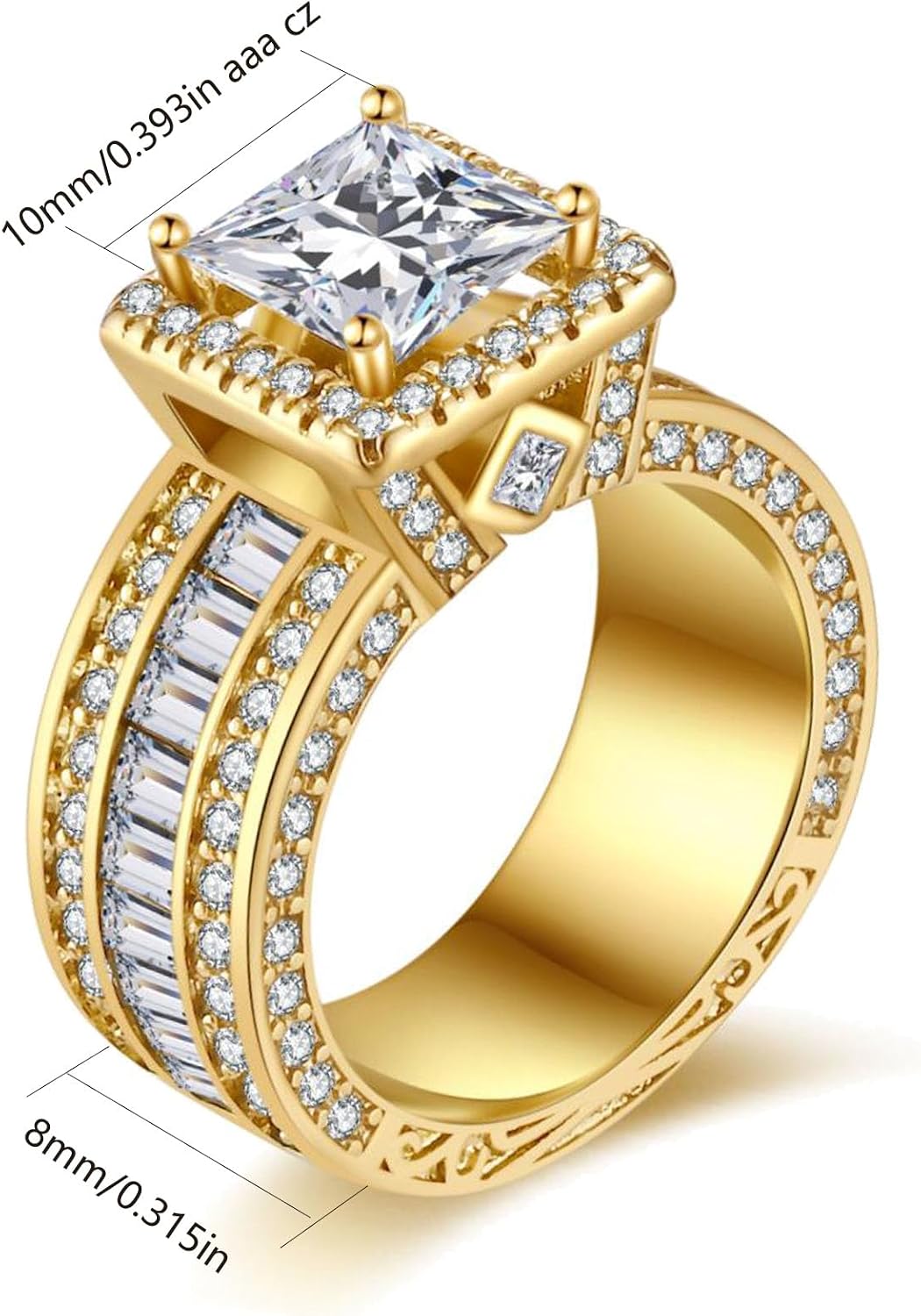 Couple Rings His Her Wedding Ring for Him and Her Matching Rings Yellow Gold Plated AAA CZ Ring