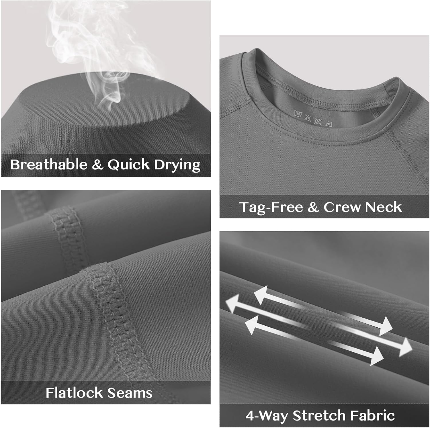 Youth Boys Compression Shirt Long Sleeve Kids Football Baseball Soccer Undershirt Quick Dry Athletic Base Layer - Image 5