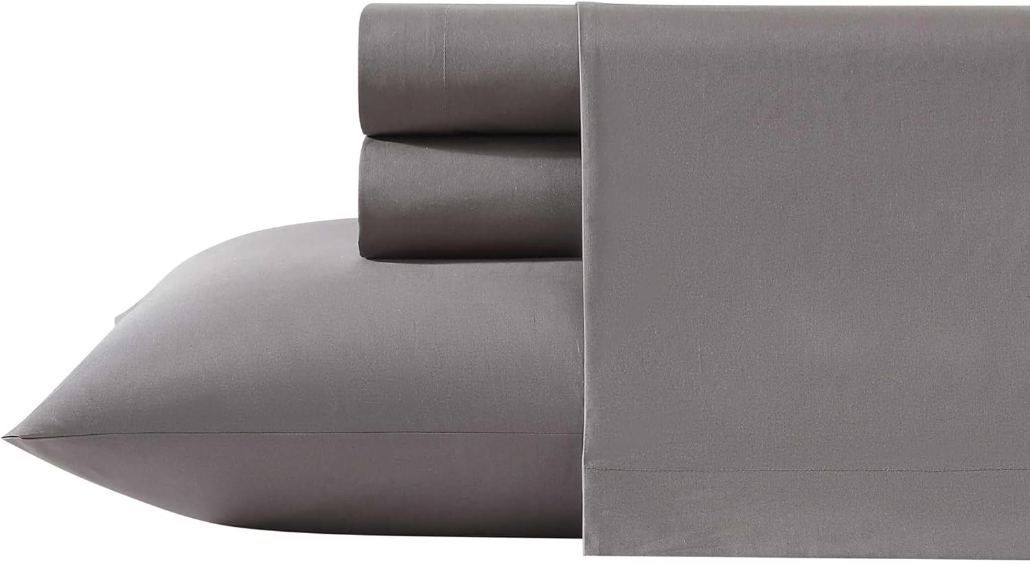 Vera Wang - Queen Size Sheets Set, Moisture-Wicking & Smooth Cooling Cotton, Lightweight for Year Round Comfort- Bed Sheets with Matching Pillowcases & Fitted Sheet (Cool Comfort Grey)