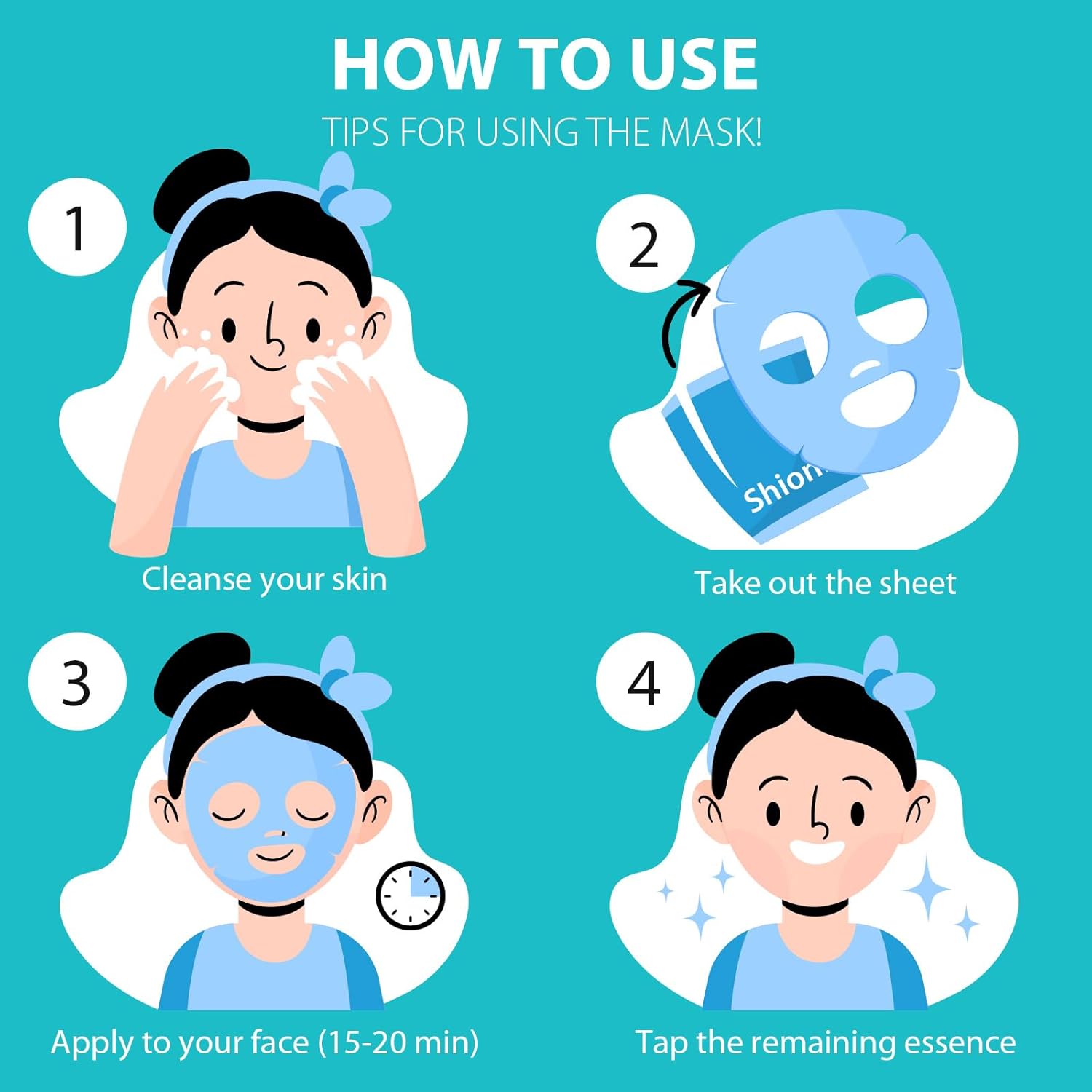 SHIONLE 10 Combo Pack A Vital Facial Sheet Mask, 5 Types Essence Korean Skincare Self Care Home Spa Treatment Face Mask, Hydrating Nourishing Soothing for All Skin Type - Image 8