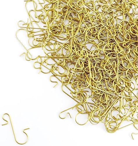 Miniatura 5 de TIHOOD 300 ganchos para adornos, colgadores de adornos de Navidad (dorado)