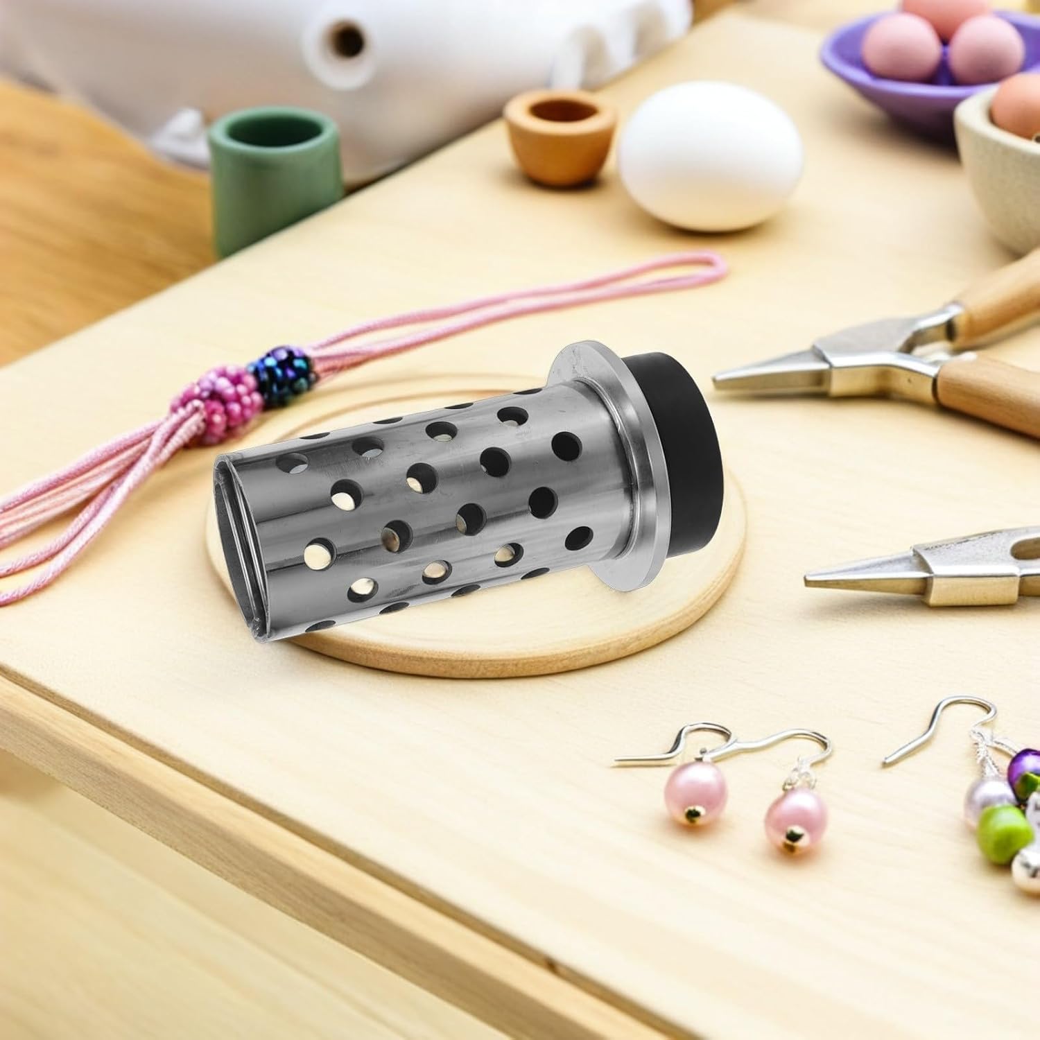Perforated Steel Jewelry Casting Flask with Rubber Sprue Base