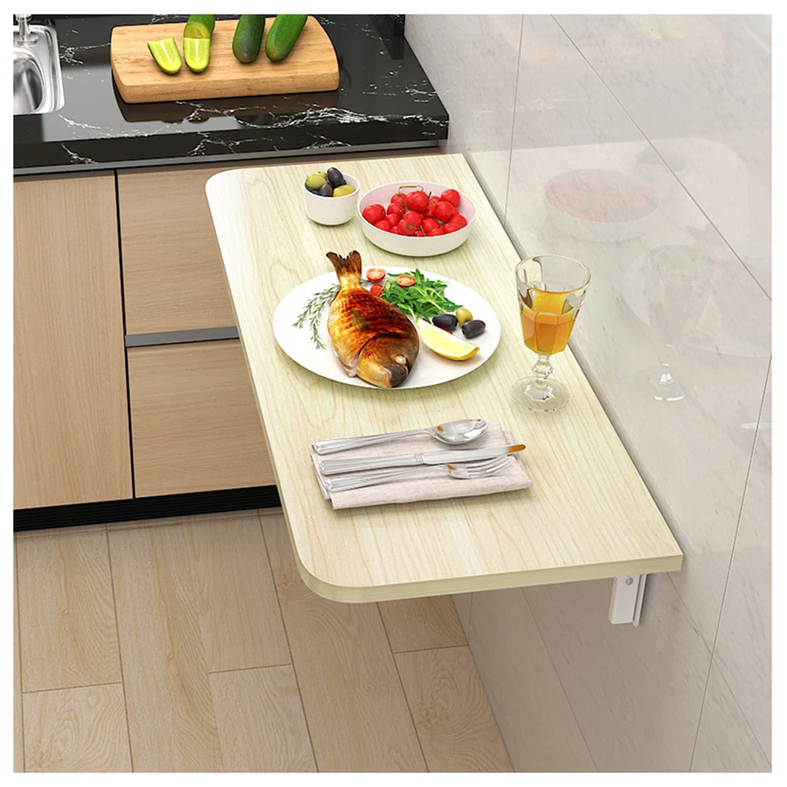 Table d'étude pliante murale pour optimiser les studios et recoins de bureau