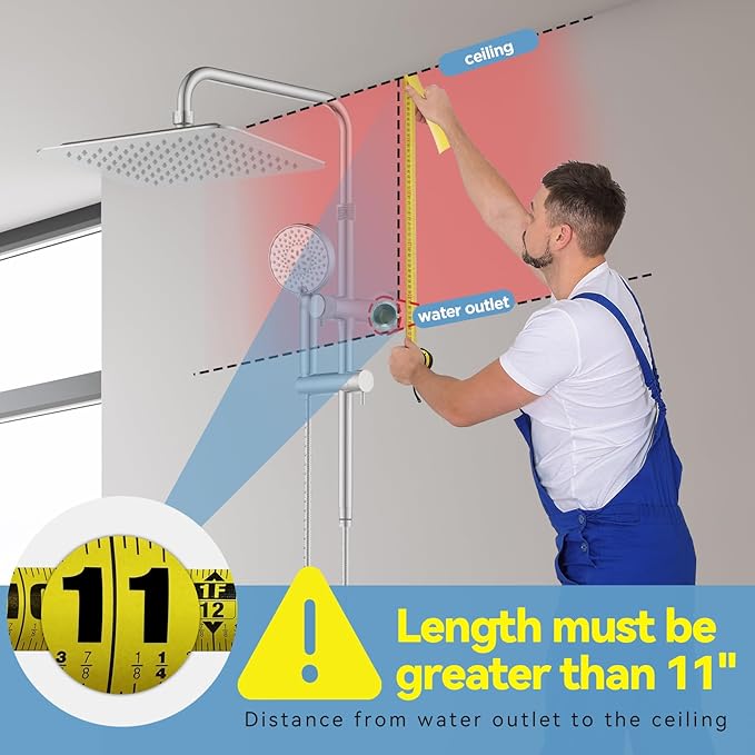 MakeFit Regadera 10 Pulgadas con Teléfono Ducha, Cromo miniatura 3