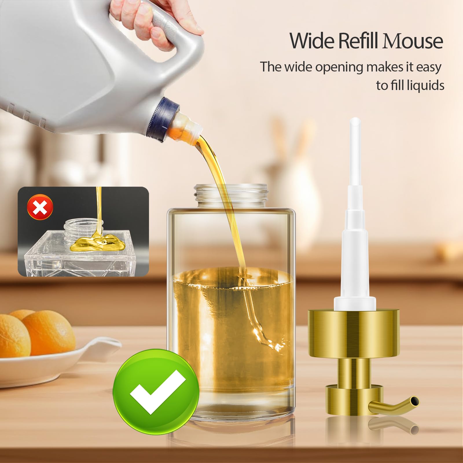 Dispenser di sapone per le mani in schiuma, 350 ml, dispenser di sapone in schiuma di vetro per bagno, cucina, dispenser di sapone in schiuma di vetro spesso con pompa in acciaio inossidabile