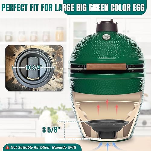 Miniatura 10 de KAMaster Cajón de ceniza de hierro fundido 2 en 1 con bandeja de cenizas para huevos grandes y grandes, cajón de ceniza deslizante de acero