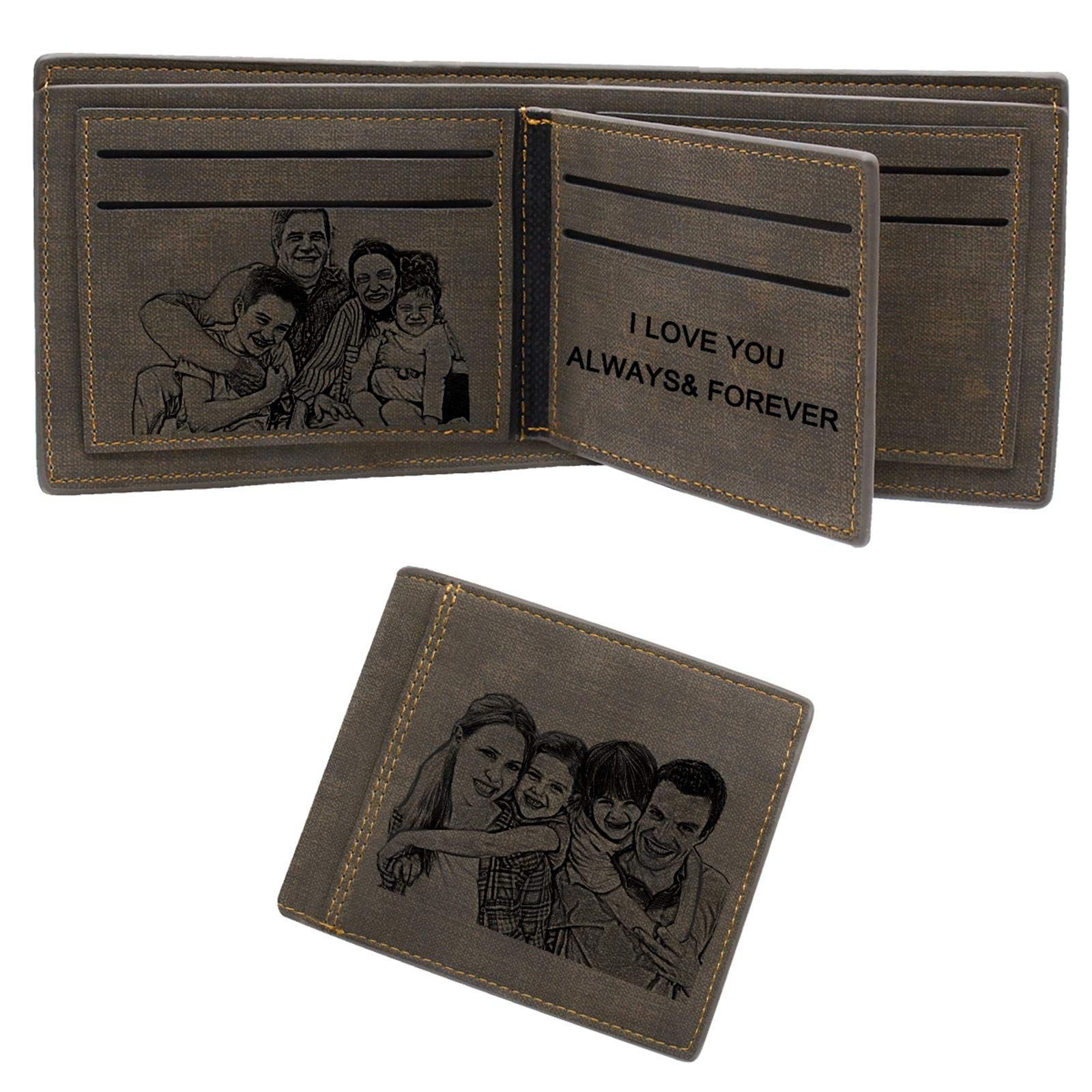 Photo Wallet, Personalized Photo Wallet, Custom Engraved Wallets for Men Personalized Gifts