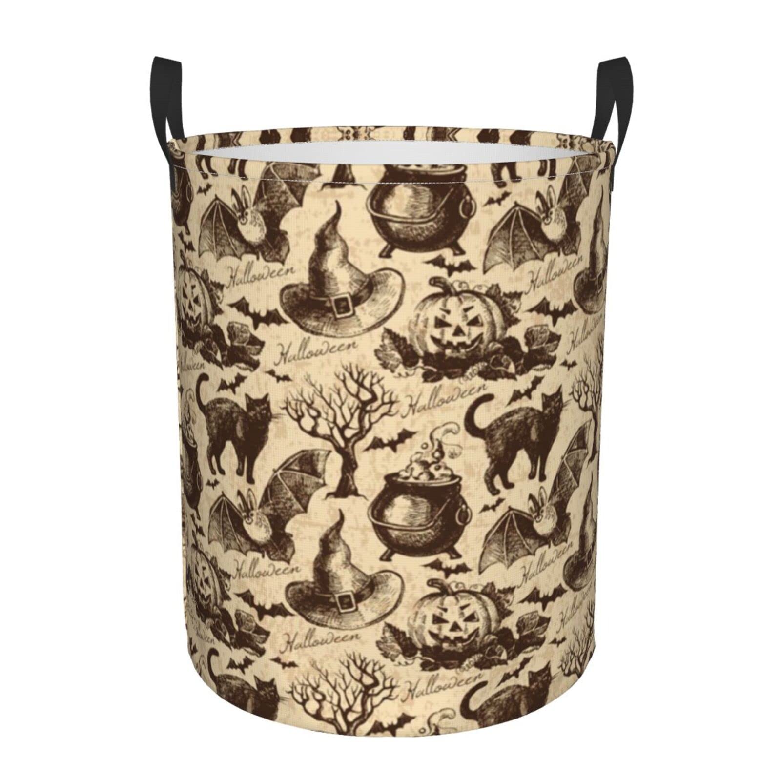 Panier à linge pliable compact avec motif chapeau de sorcière esthétique