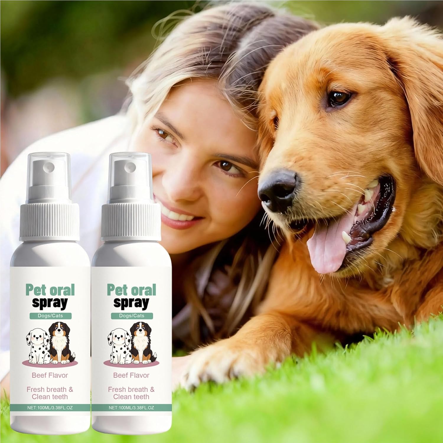 Advanced Dental Spray,3.38 Oz/100ml,Suitable for Daily Oral & Fresh Breath Care,No-Brush Formula,Natural Freshening,Gentle Daily Care (2PCS)