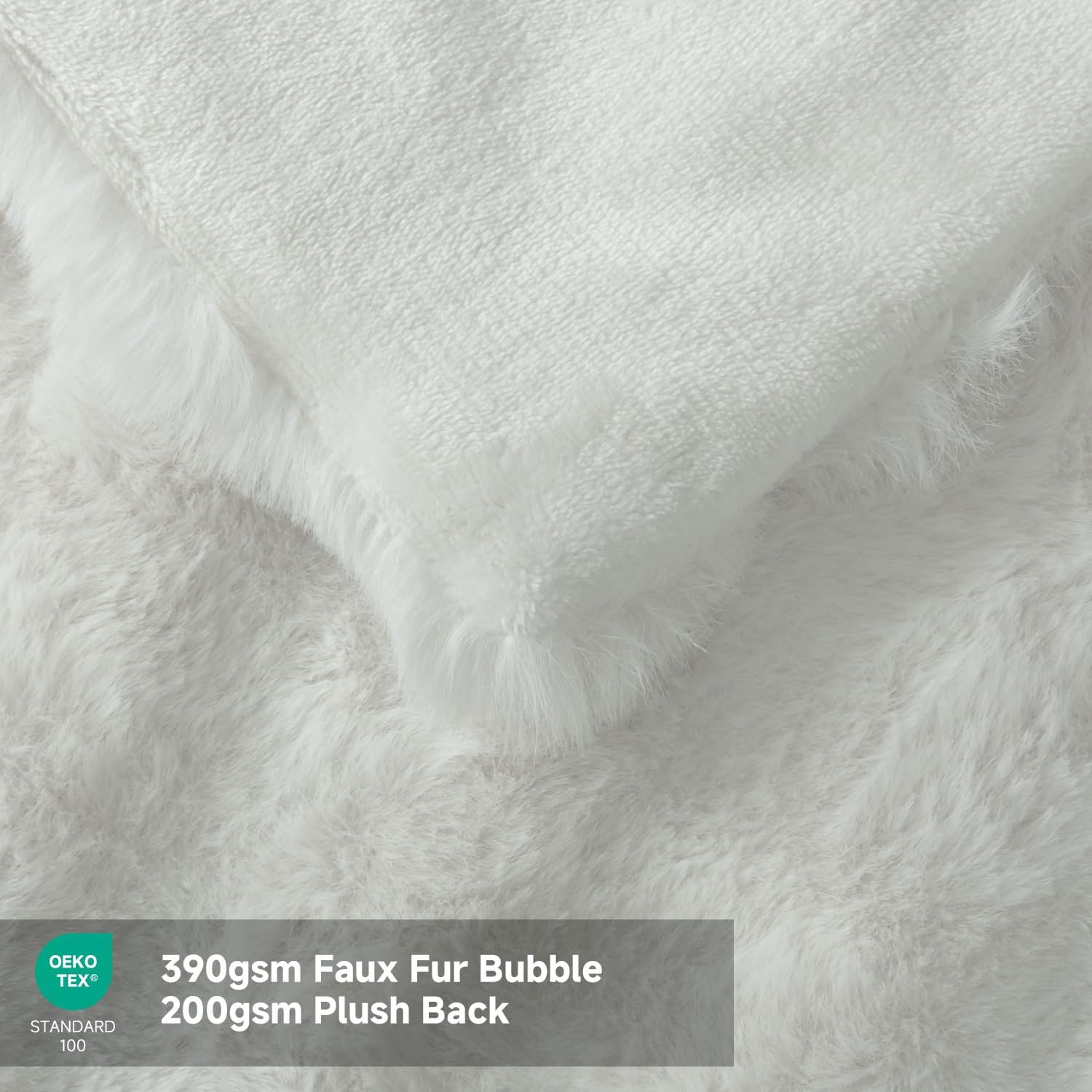 Heated Blanket Electric Throw- 50"x60" Soft Thick Bubble Electric Blanket for Sofa with 5 Heat Levels & 4 Hours Auto-Off Overheat Protection, Warm Cozy Gifts, Cream - Image 3