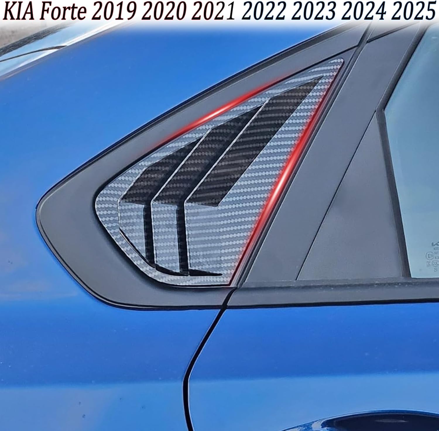 Window Louvers, for Kia Forte 2019 2020 2021 2022 2023 2024 2025, Carbon Fiber Side Rear Window Louvers Body Kit Accessories for Cars