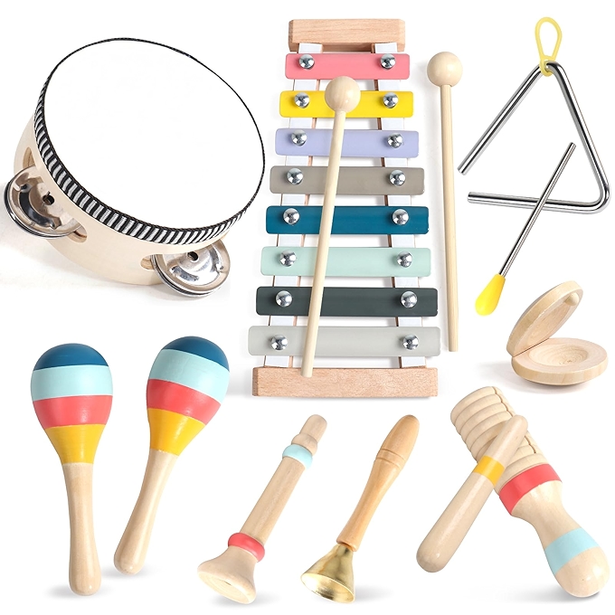 蒙特梭利木质乐器玩具 - 适合1-3岁儿童的早教玩具