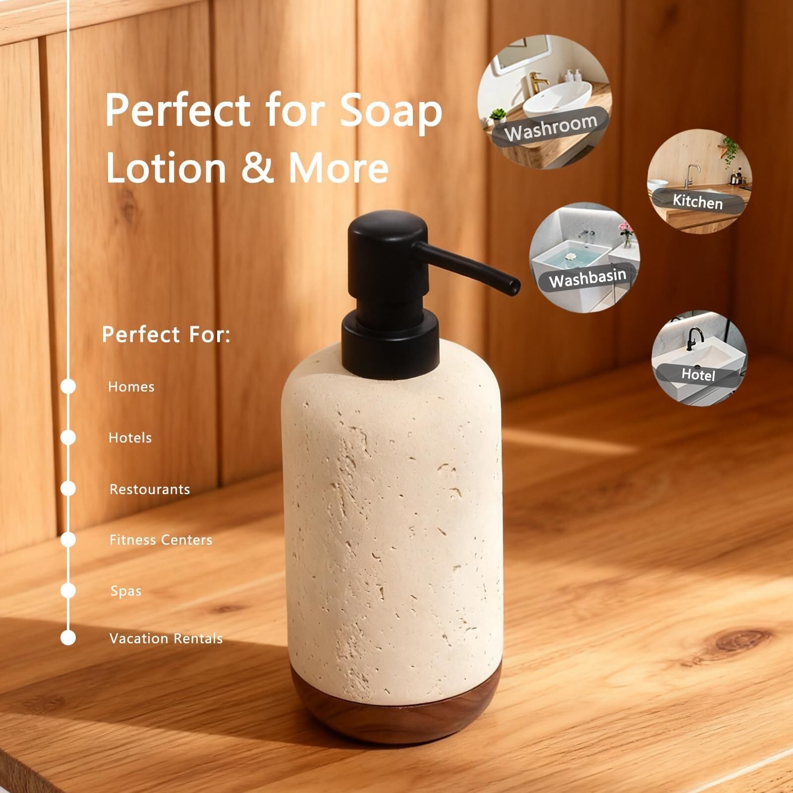 Dispenser di sapone da appoggio Bagno liquido ricaricabile adatto for cucina e controsoffitti Complementi d'arredo e accessori
