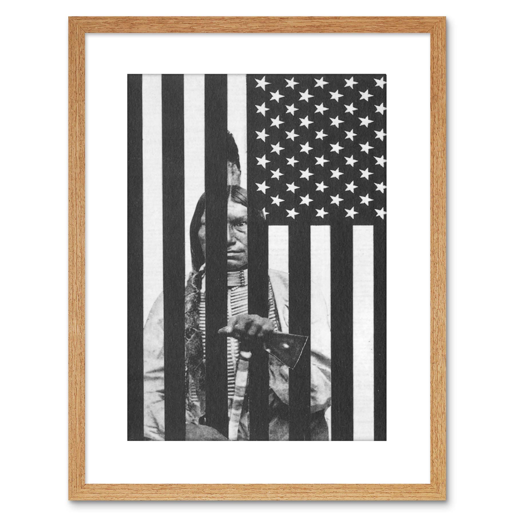 Wee Blue Coo AD POLITICAL WOUNDED KNEE NATIVE AMERICAN MASSACRE FRAMED PRINT F97X5975