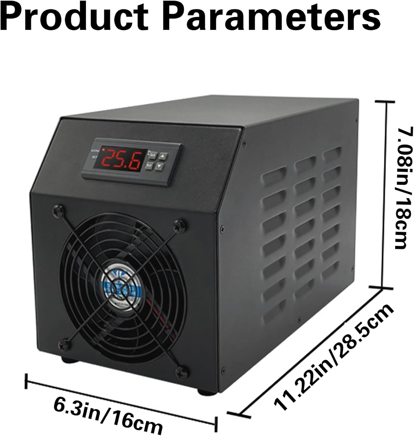 Aquarium Chiller - 16gal/60l Quiet Water Cooling System with Pump & Hose - Low Noise Fish Tank Chiller for Hydroponics, Coral Reef, Shrimp - Salt & Freshwater Compatible Cooling+Only