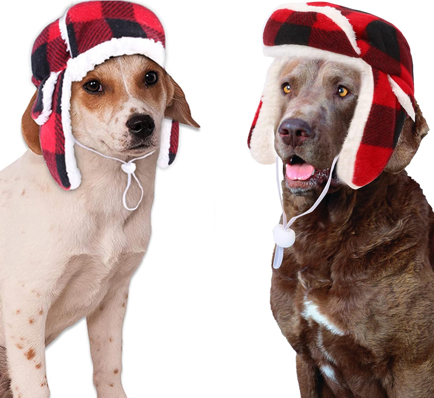 Dog Hats with Earmuffs Pets Adjustable Trapper Hat for Small Medium Dogs : Pet Supplies