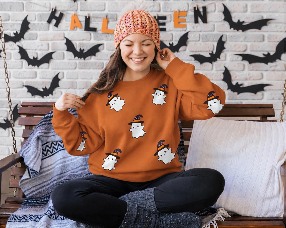 DUTUT Halloween Sweatshirts Women Skeleton Shirt: Sequin Dancing Skeleton Sweaters Spooky Season Crewneck Pullover Tops