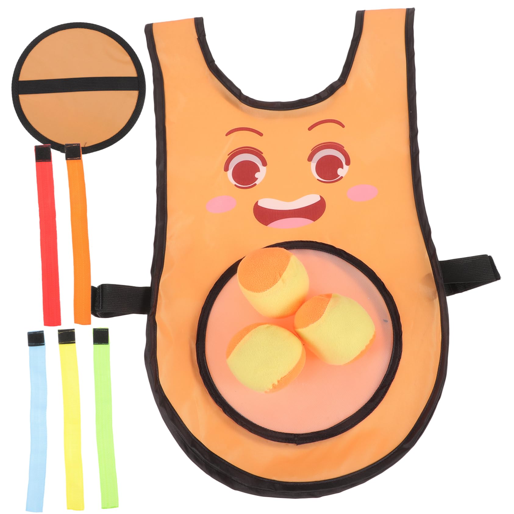 SUPVOX Oggetti di Scena per Giochi schivata con Palla Adesiva per Gilet con Palla appiccicosa Sportiva per l'asilo (Set di Gilet di Espressione-Piccolo Arancione) 10 Pezzi
