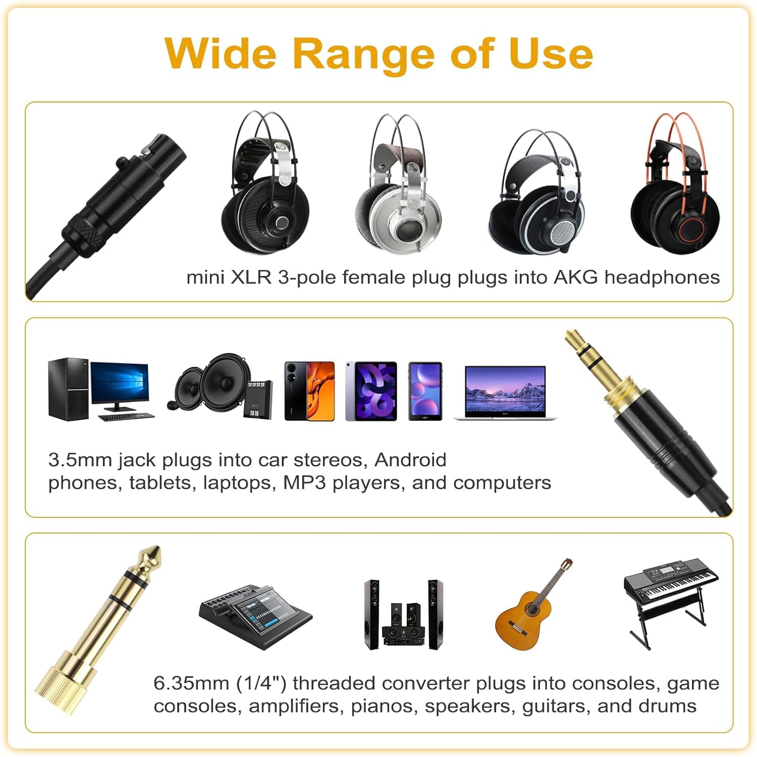 Câble de rechange hélicoïdal pour casque AKG K702, Q701, K712, K240, K271, câble audio avec adaptateur de 6,35 mm et connecteurs plaqués or, Beyerdynamic DT 1990 Pro, DT 1770 Pro, câble audio DT 990
