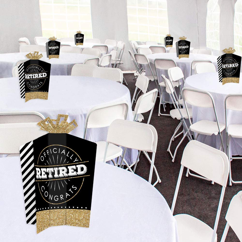 Big Dot Of Happiness Happy Retirement Centerpieces - 10 Count Fold & Flare Table Decor - View #3