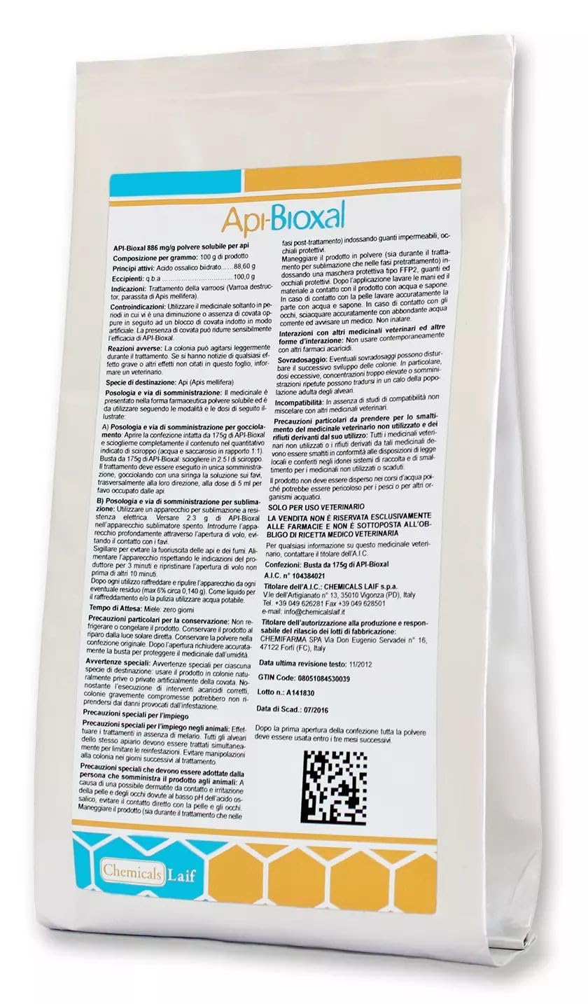 API-BIO-XAL - Busta da 175 grammi per 50 arnie - Trattamento contro la Varroa - Apicoltura