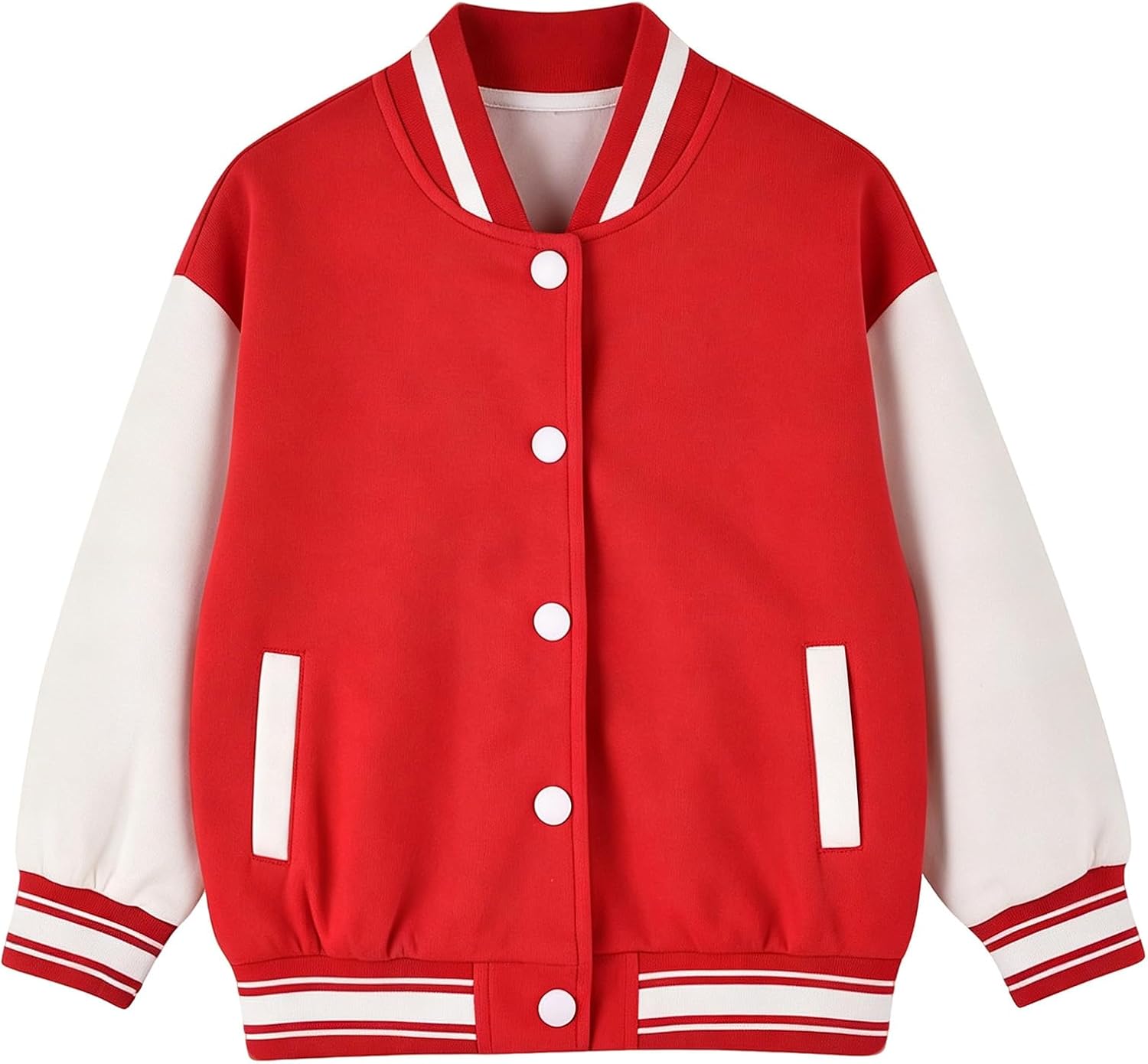 Boys Girls Baseball Jacket Toddler Bomber Cardigan Coat with Pocket Kids Vintage Varsity Letterman Outwear Uniform