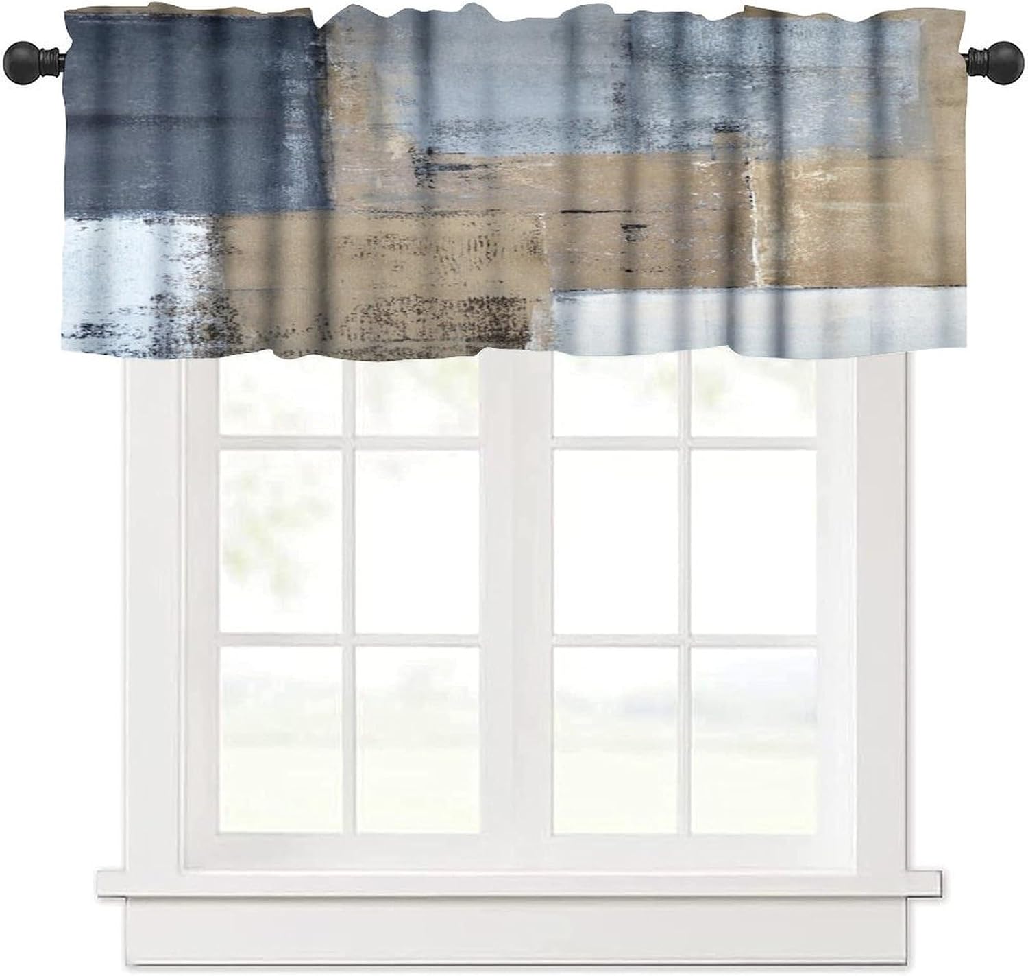Floral Moon Valance Curtains, Wildflower Floral Plant Botanical Mystic Witchy Gothic Black Cat Moon Phase Retro Mysterious Window Treatments Drapes for Bedroom Living Room Kitchen 54x18inch