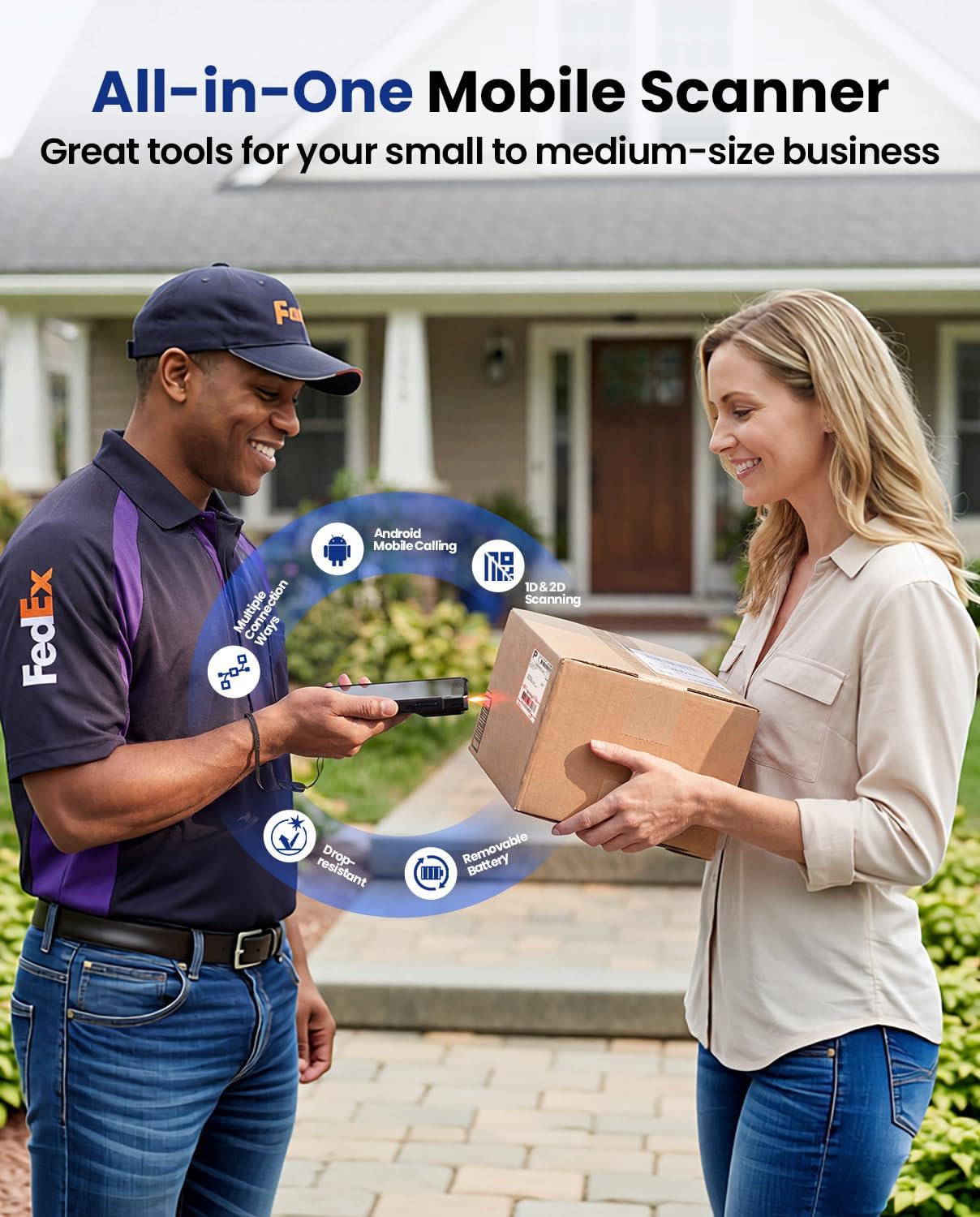 Eyoyo Wireless Android Barcode Scanner: Handheld 1D/2D/QR Code Scanner Mobile Computer, 5.5" Full Touchscreen, IP66 Rugged Android 12 PDA Warehouse Inventory Terminal with WiFi 5G, Bluetooth, GPS, NFC