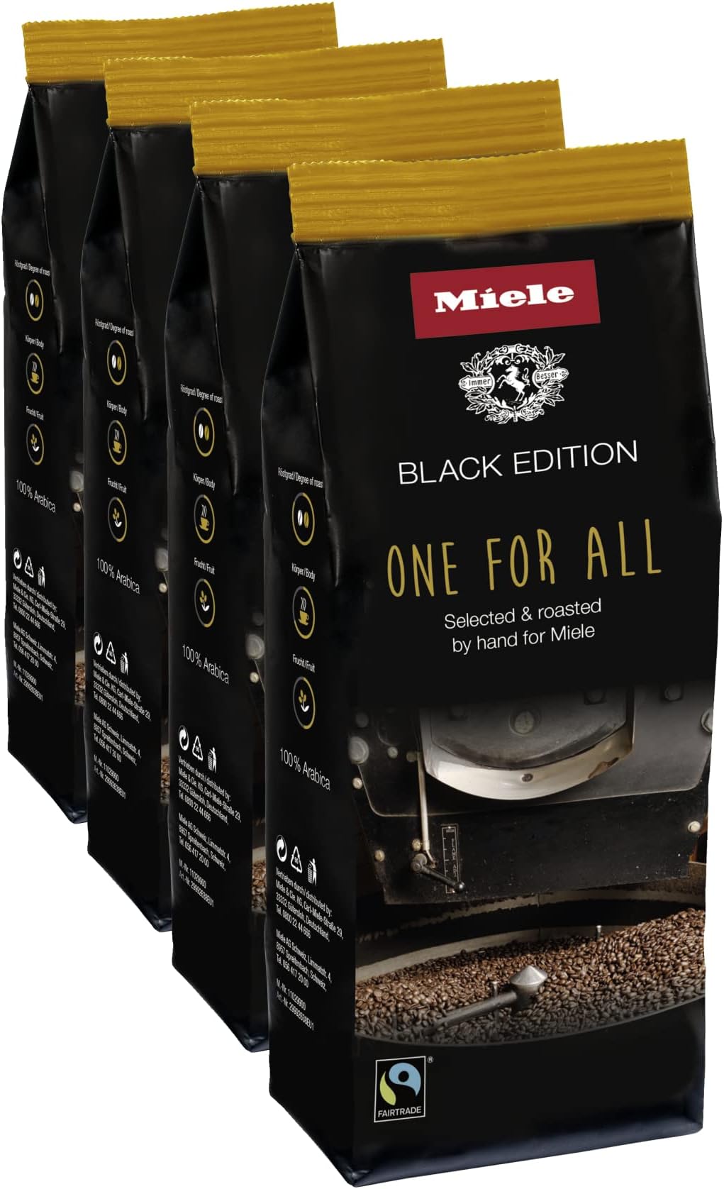 Miele Genuine Coffee Beans, Black Edition Coffee OneForAll, 4 x 8.8 oz Bags – 12792210