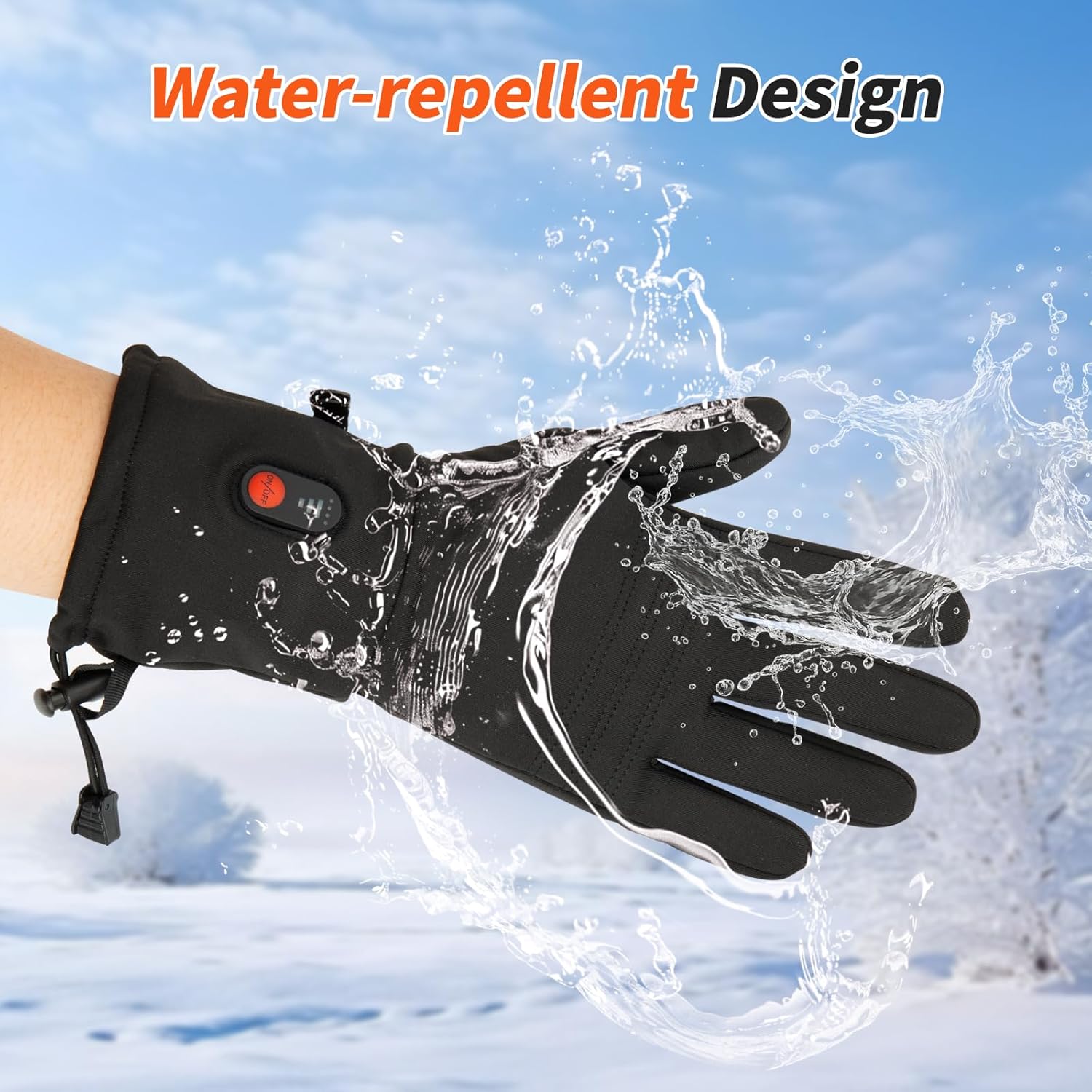 Heated Gloves for Men Women, Thin Electric Glove with Rechargeable Battery, Hand Warmer for Riding Skiing Skating Hiking