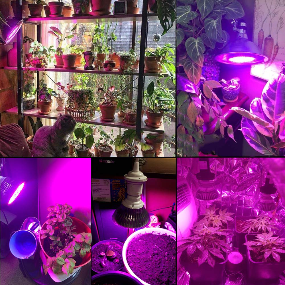 100W Lámpara LED Plantas Crecimiento Interior MILYN E26/E27 Espectro Completo LED Grow Light 150 Leds Luces Led Cultivo para Interior, Invernadero, Plantas Hidroponia Crecimiento y Floracion