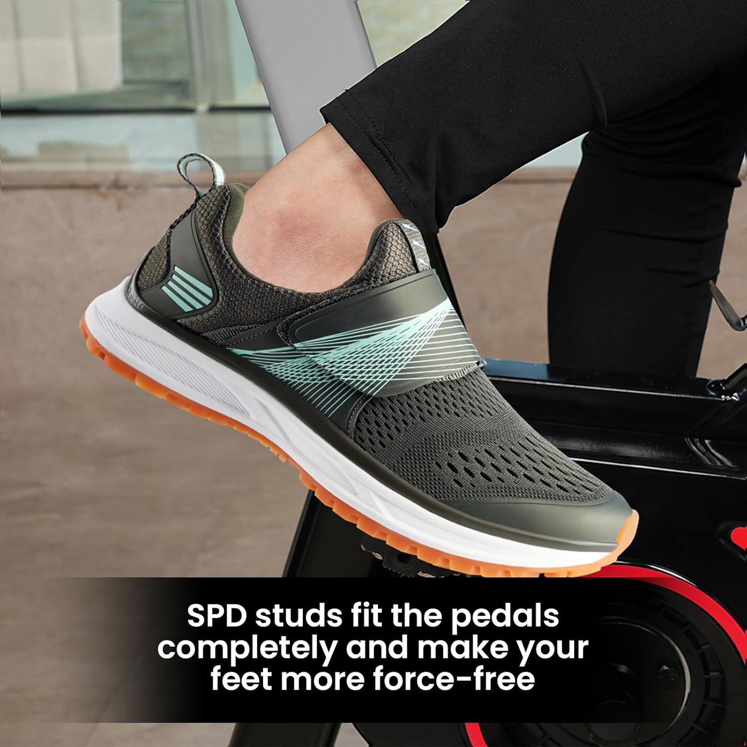 Spinning Shoes Women's Cycling Shoes - SPD Compatible Indoor/Outdoor Bike, Breathable & Comfortable Road Cycling Shoes with Pre-Installed Cleats - Image 2