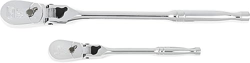 Miniatura 1 de GEARWRENCH - Juego de trinquetes de lágrima, cabezal flexible con bloqueo, 84 dientes, 2 unidades, 81274A-07