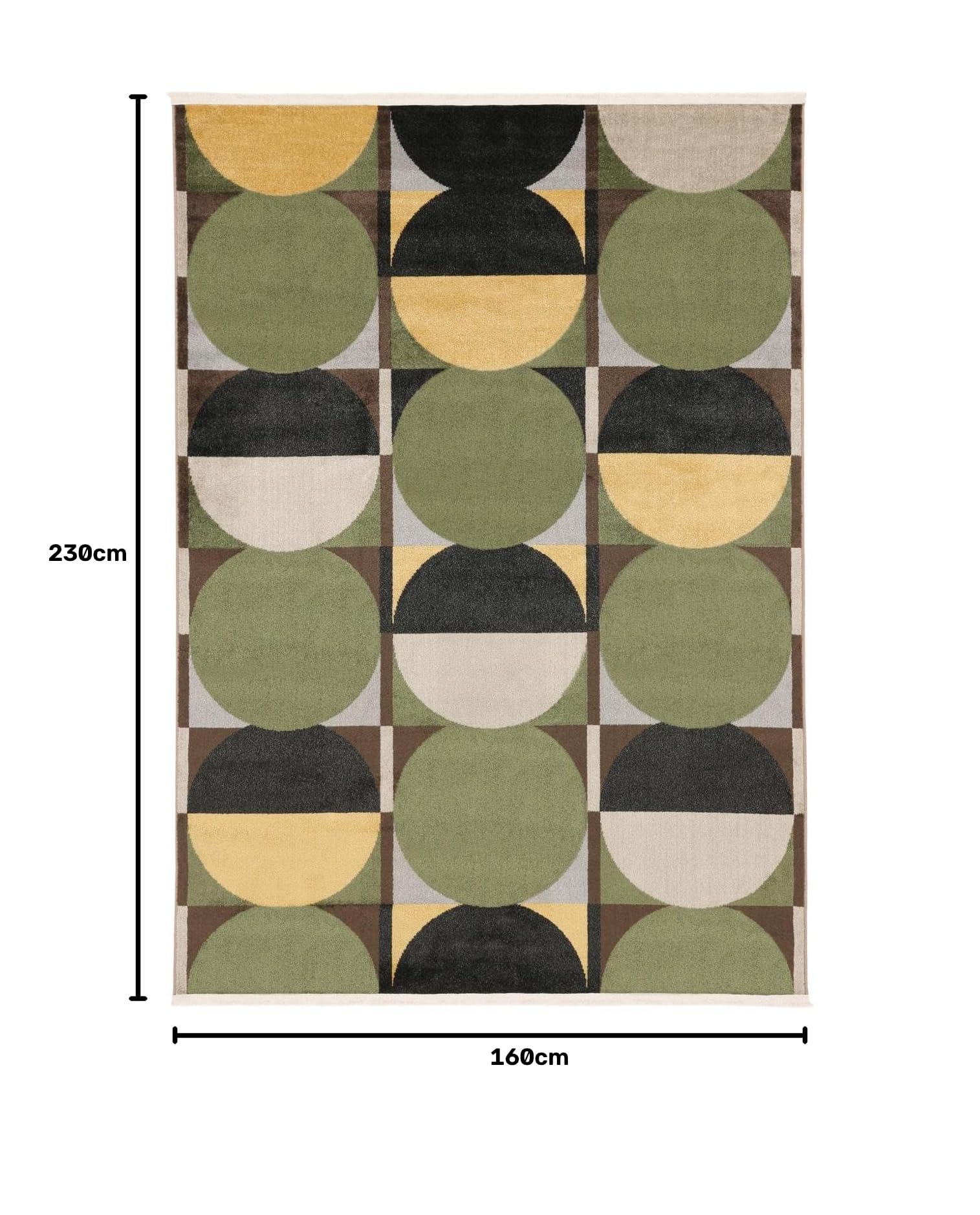 RugVista Jeff, Teppich, Moderne Teppiche, 160 x 230 cm, Rechteckig, Mittlerer Stapel, Wohnzimmer, Schlafzimmer, Maschinenwäsche, Oeko_tex_100, Grün