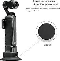 Vista 3 de PCTC Osmo Pocket 3 - Soporte de escritorio antideslizante de silicona + 4 paquetes de protector de lente de pantalla de vidrio templado, kit de Negro