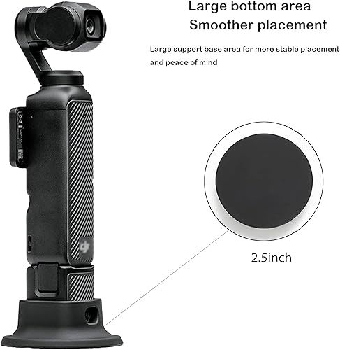 Miniatura 3 de PCTC Osmo Pocket 3 - Soporte de escritorio antideslizante de silicona + 4 paquetes de protector de lente de pantalla de vidrio templado, kit de