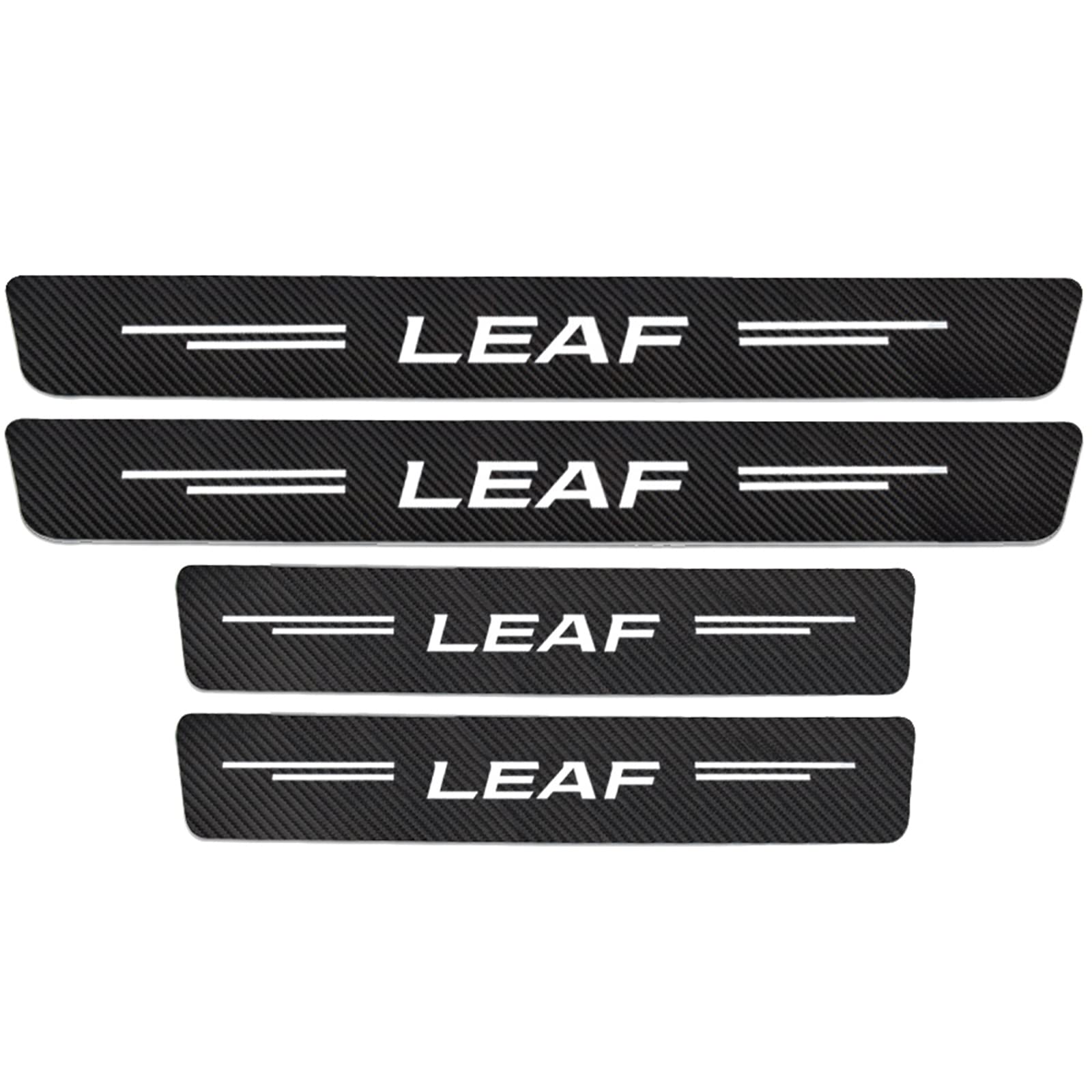 EAGLEG 4pcs Car Door Sill Protector Strips Carbon Fiber Threshold Protective Film Kick Plate Cover Sticker for NIS-san Leaf 2011-2020 ZE0 ZE1 Car Accessories